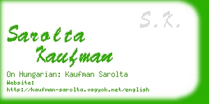 sarolta kaufman business card